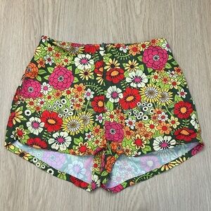 Sugar Thrillz Floral High-Waist Shorts in Green, Pink, Red, Orange, Yellow